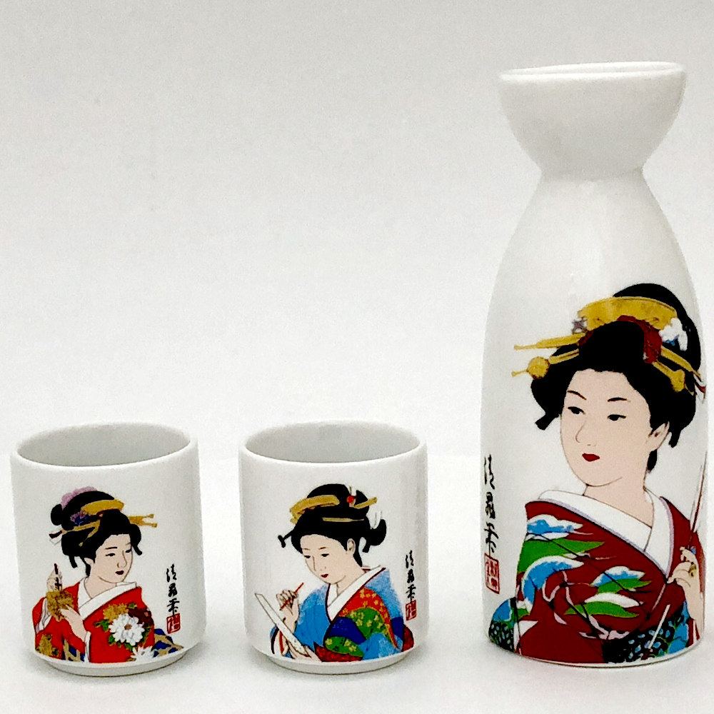 楽天市場】酒器 とっくり おちょこセット 浮世絵 美人画徳利 1個 お