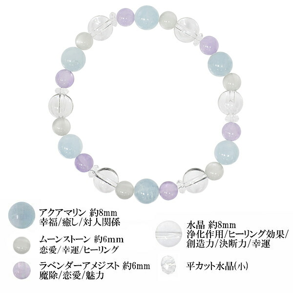 楽天市場】8mm 17cm 恋愛 幸運 癒し アクアミックス アクアマリン
