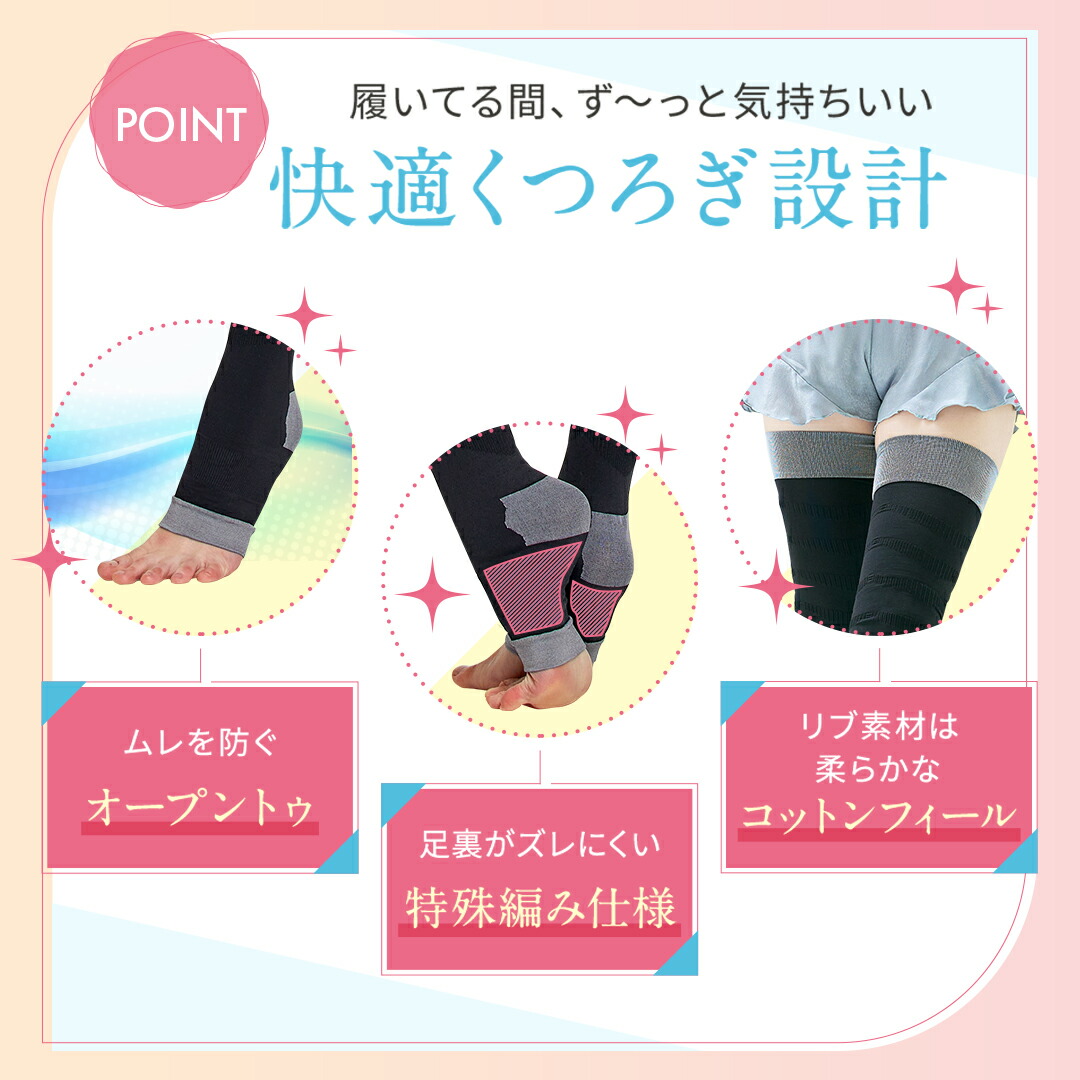楽天市場】本日5%OFF☆ 着圧ソックス グラマラスパッツ スリムレッグ