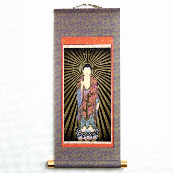 楽天市場】掛け軸「阿弥陀如来（立）」 模表装 30x61cm 戌年、亥年の