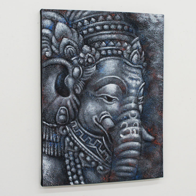 楽天市場】【送料無料！】バリ絵画 ガネーシャ 80×60cm / 神様