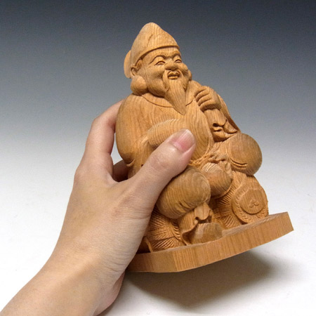 楽天市場】楠 恵比寿大黒 高さ16cm 木彫り 七福神 置物 [Ryusho] : 龍