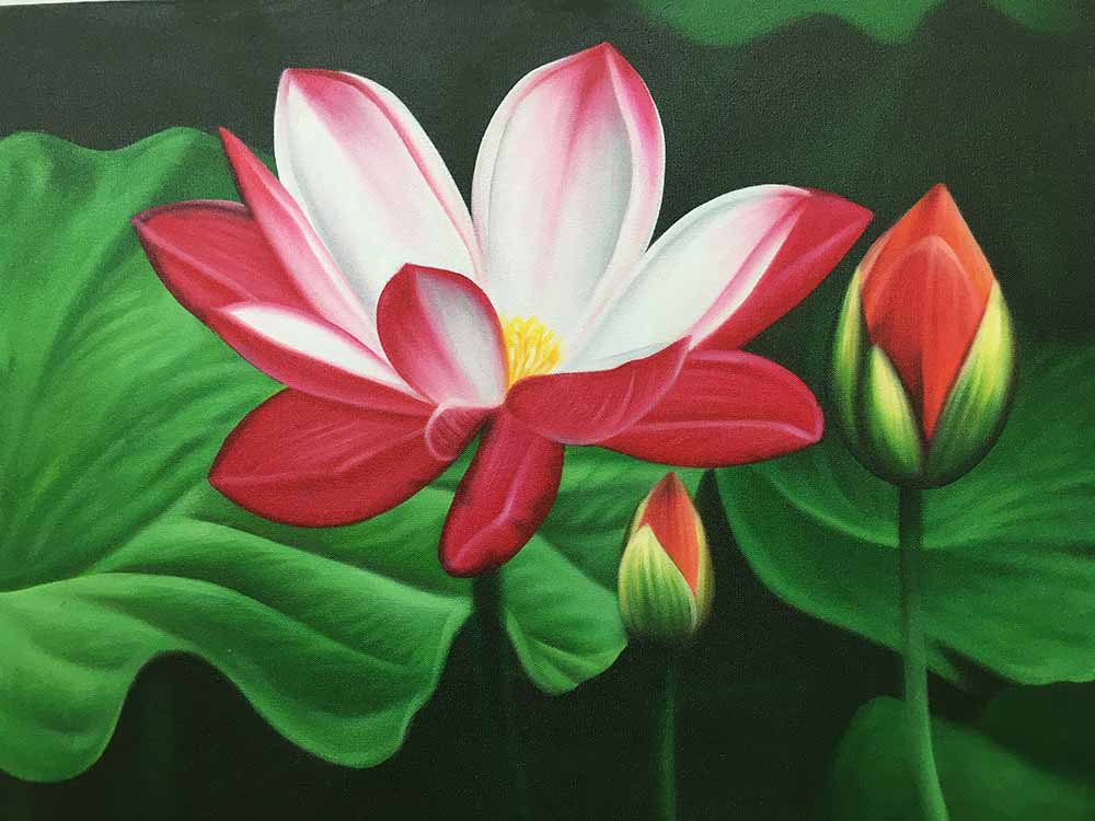楽天市場】【インテリア雑貨 おしゃれ バリ風】 人気 花の絵 蓮の花