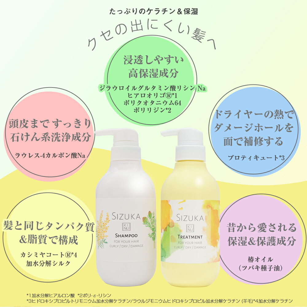 楽天市場】【クーポン配布中】 SIZUKA KINU シズカ キヌ シャンプー