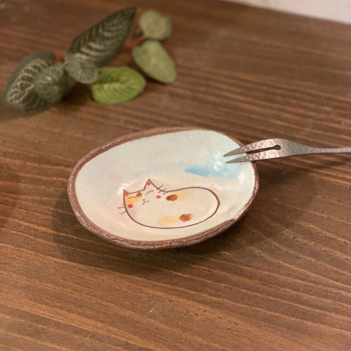 楽天市場】陶器 お皿 焼き物 信楽焼 ねこ うさぎ 楕円鉢 w321-01 w321