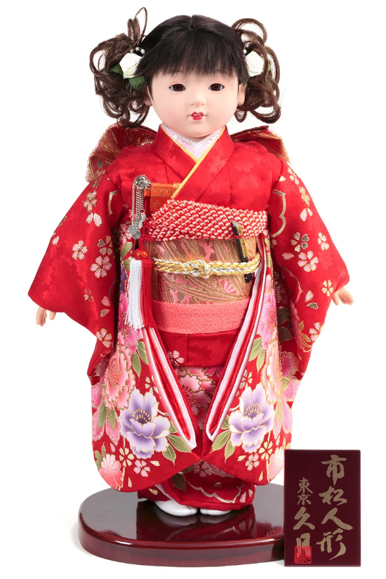 楽天市場】送料無料 久月作 市松人形 いちまさん 金彩友禅 〈東京久月