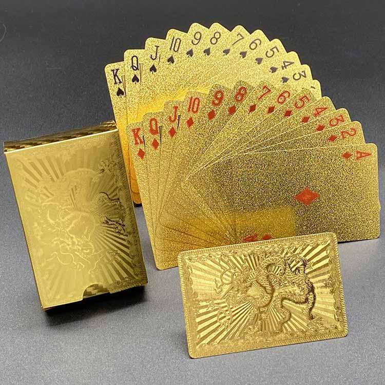 楽天市場】2組セット ゴールドトランプ プラスチック 金色 トランプ