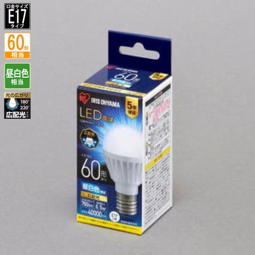 楽天市場】アイリスオーヤマ LDA7N-G-E17-6T6 LED電球 小形電球形 E17
