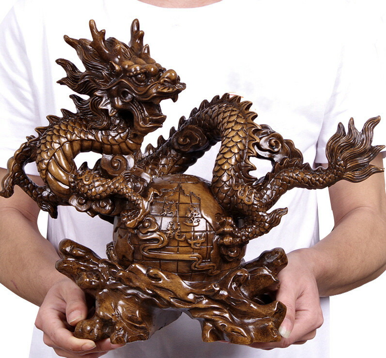 楽天市場】龍彫刻精工オフィス装飾風水祥龍置物テ 一工芸品事務所置物