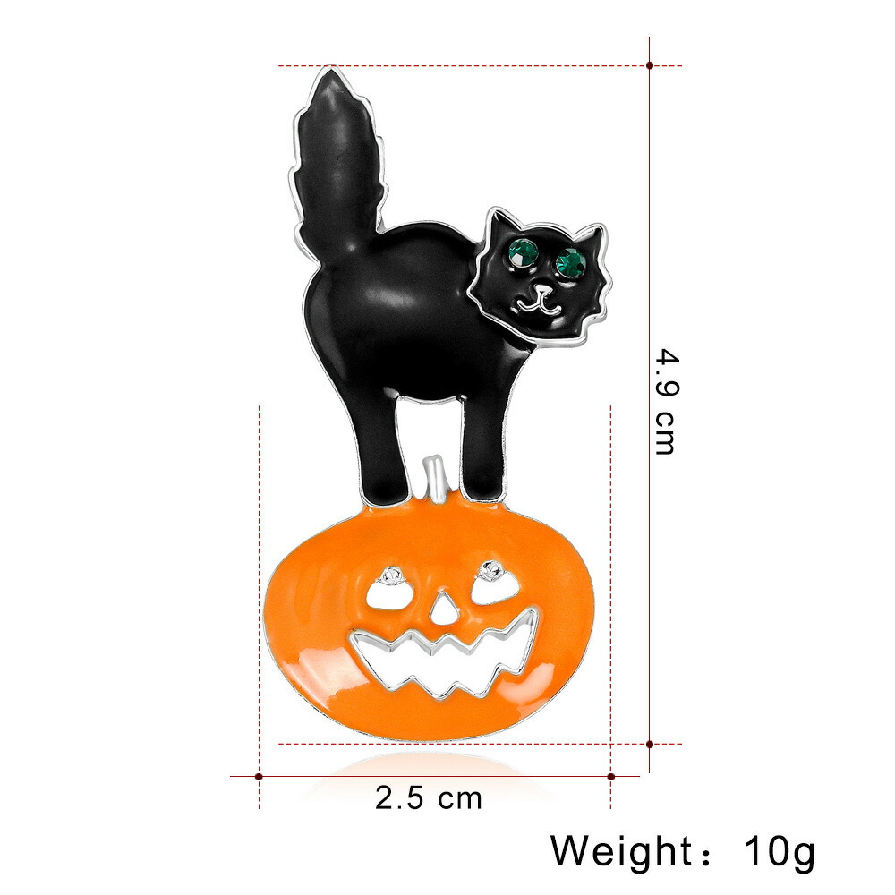 楽天市場】ハロウィン しっぽを立てた 猫 ( ネコ ) ブローチ : Aquarius