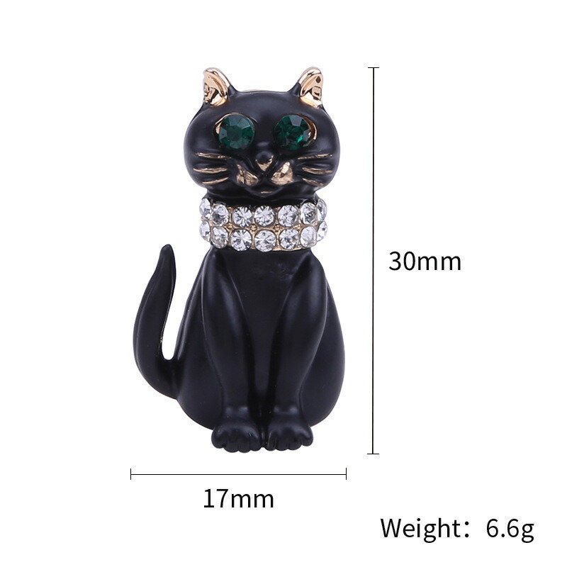 楽天市場】スワロフスキー グリーン アイ キャット 黒猫 ( 猫 ネコ