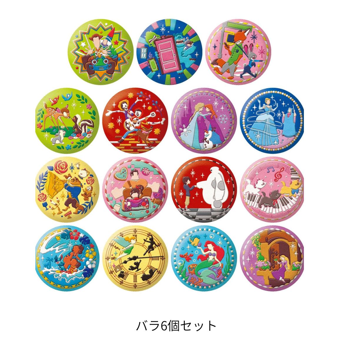 楽天市場】Disney Characters 刺繍缶バッジビスケットの通販