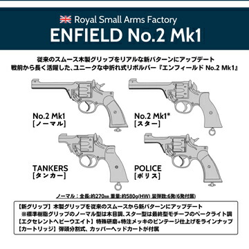楽天市場】マルシン エンフィールド No.2 Mk1 スター 樹脂グリップ ABS