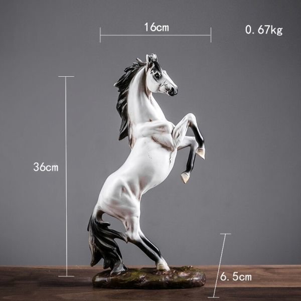 楽天市場】【馬の置物 風水インテリア 36cm】レジン製 高級彫刻 白馬