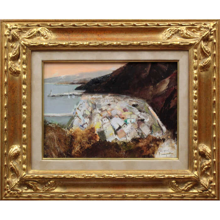 楽天市場】絵画 稲垣昌紀 油絵・油彩画 『香深の街（礼文島）』 夕日