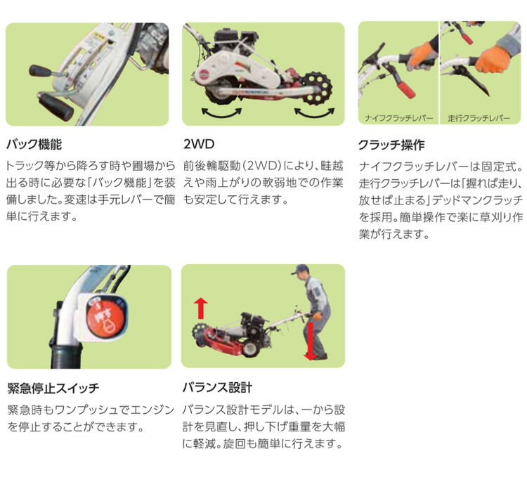 楽天市場】共立 軽量2WD畦草刈機 AZ646F【ウイングモア】【二面刈機