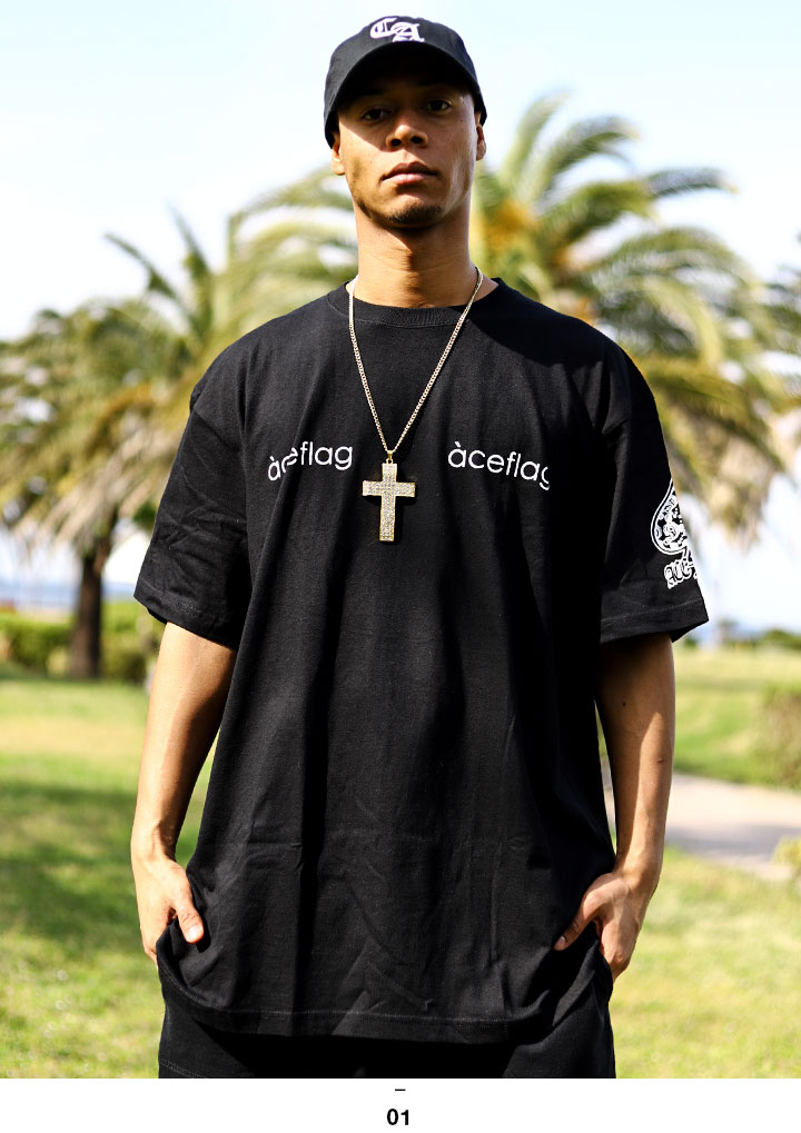 楽天市場】ACEFLAG Tシャツ 半袖 メンズ レディース 黒 白 大きい