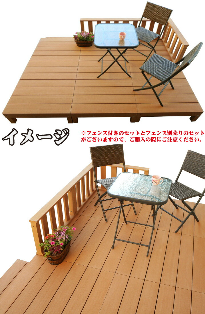 楽天市場】ウッドデッキ 人工木製 1.0坪 [8点セット] ナチュラル