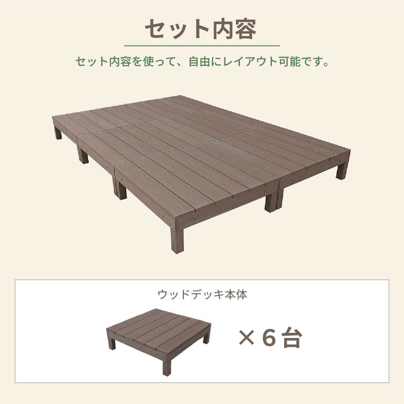 楽天市場】ウッドデッキ 人工木 1.5坪 6点セット ダークブラウン