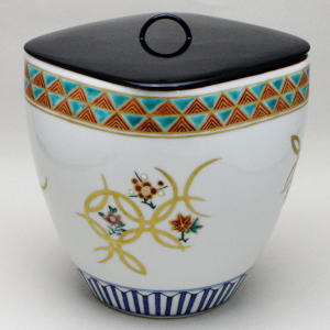 楽天市場】【茶器/茶道具 水指（水差し）】 清水焼き 菱形 七宝草花紋