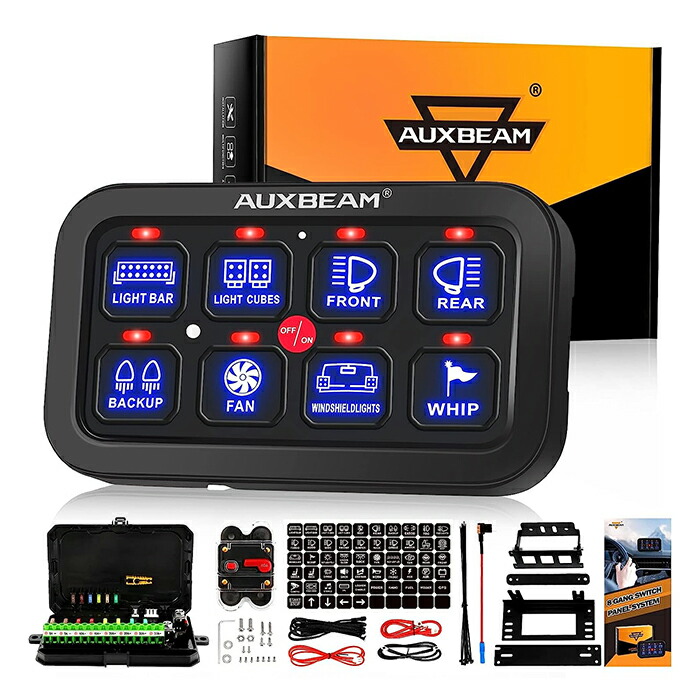 楽天市場】Auxbeam 8ギャング スイッチパネル BA80 自動調光機能付き