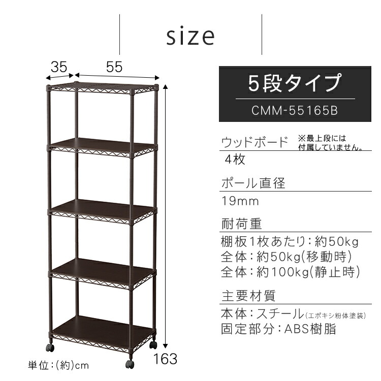 楽天市場】【公式】スチールラック メタルラック 5段 カラー ウッド