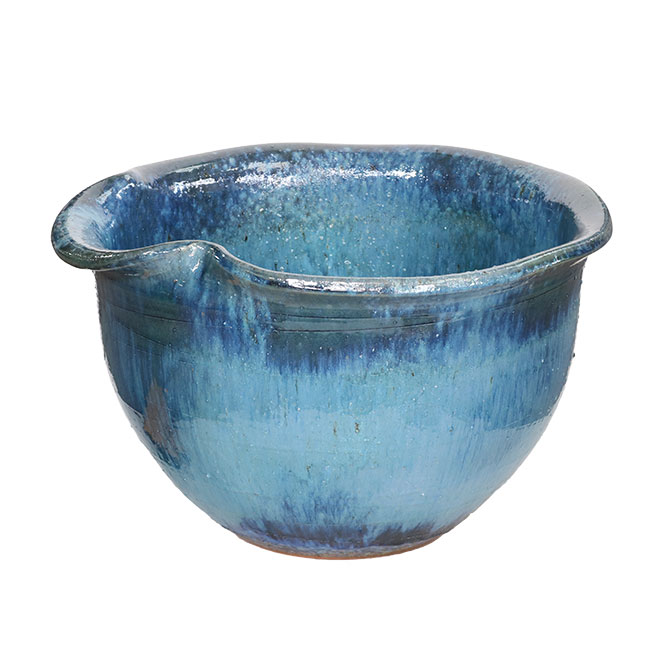 楽天市場】【10%OFF】睡蓮鉢 メダカ鉢 青ガラス片口水鉢 17号 信楽焼