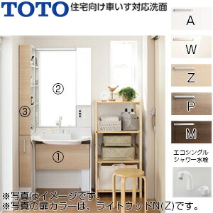 楽天市場】TOTO ○洗面化粧台セット 住宅向け車いす対応洗面 間口750mm