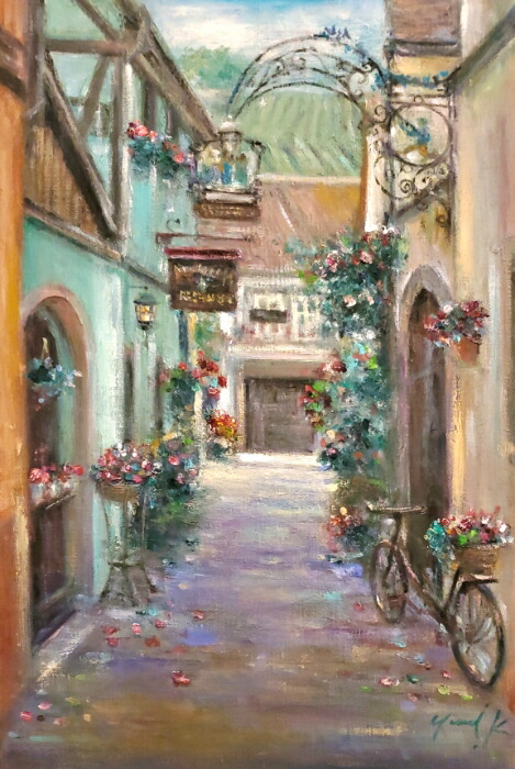 楽天市場】絵画 「ワイン畑へ続く路」 油彩画 油絵 原画 風景画 P6