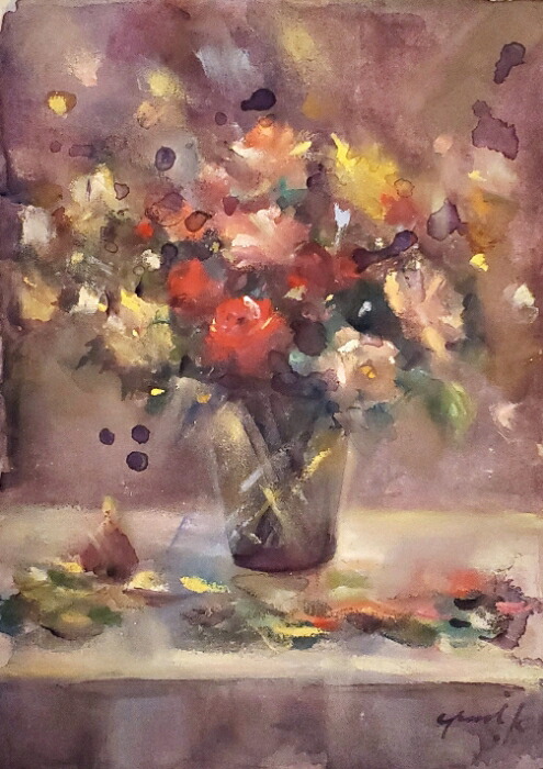 楽天市場】絵画 ｢花の目覚め｣ 18×13cm 水彩/パステル 原画 静物画