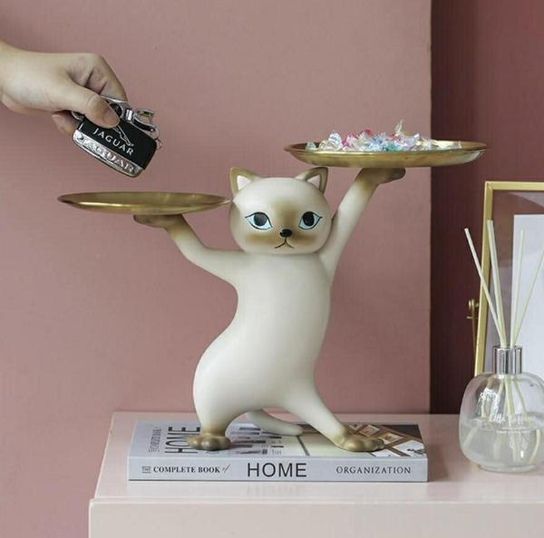 楽天市場】気楽 テーブル 置物 猫 サイドテーブル 高さ23cm ミニ