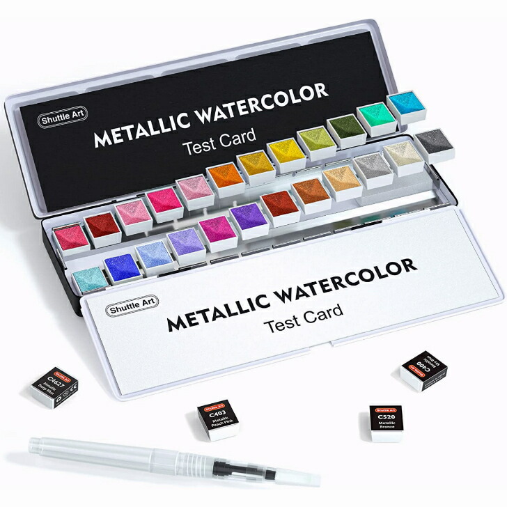 楽天市場】【新生活応援SALE☆10%OFF】固形水彩絵の具 メタリック 24色