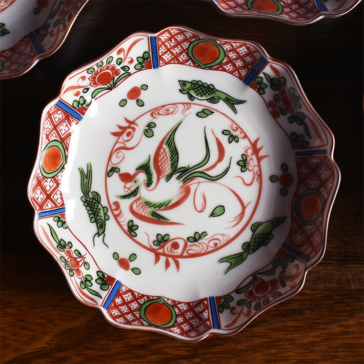 楽天市場】九谷焼 豆皿 セット（ 径約 13cm ） 赤絵鳳凰（ 和食器 小皿