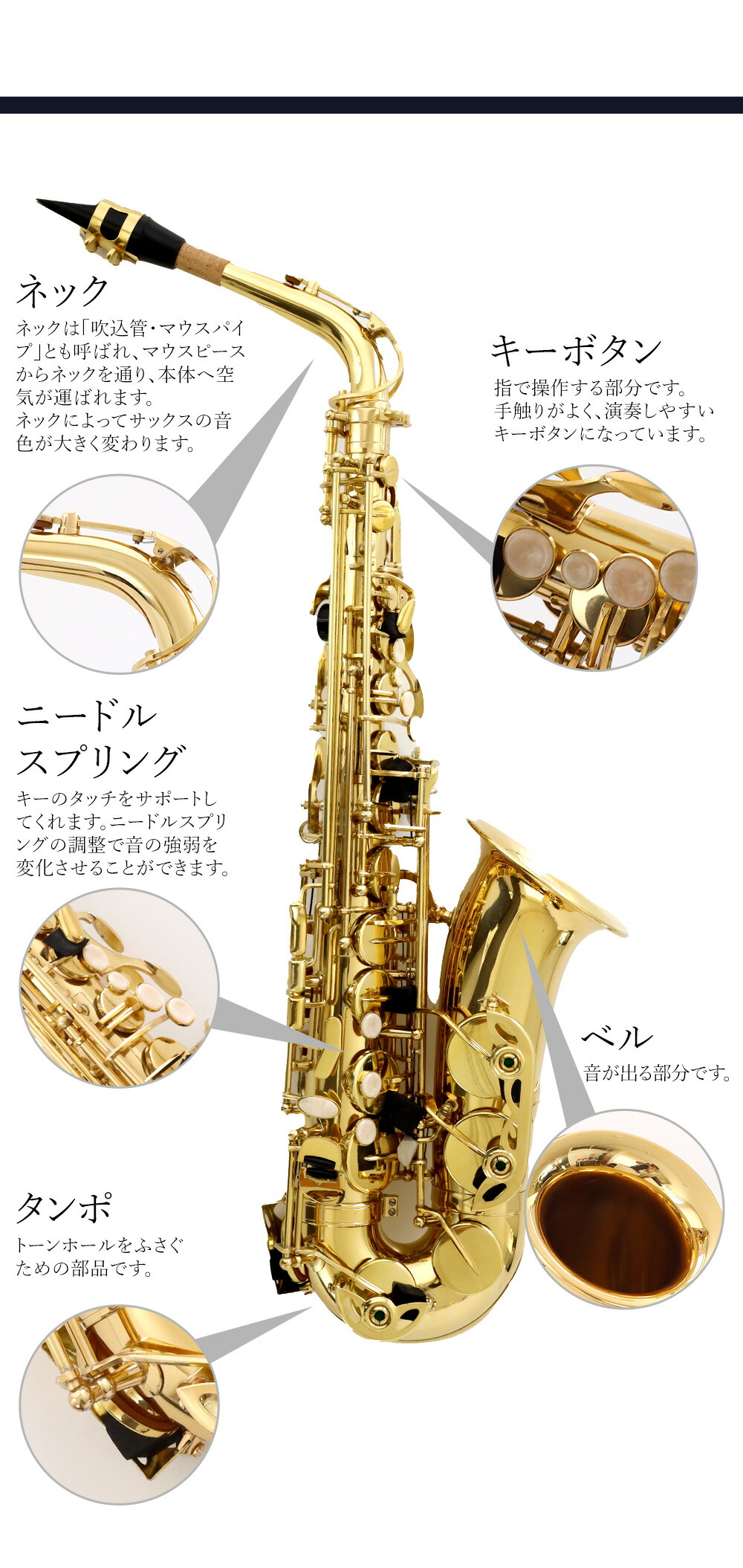 楽天市場】アルトサックス入門セットアルトサックス gold 初心者 入門