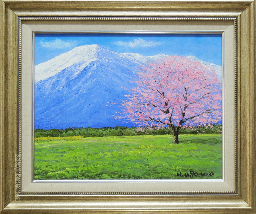 楽天市場】絵画 油絵 岩手山の桜 (小川久雄) 送料無料 【海・山