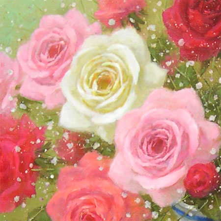 楽天市場】絵画 油絵 ばら F20号 （日野皖） 送料無料 【肉筆】【油絵