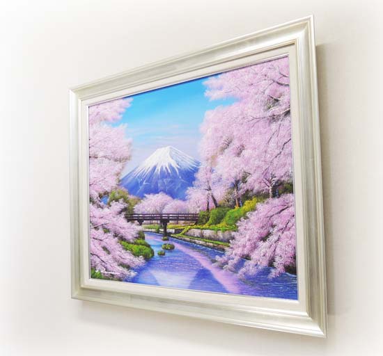 楽天市場】絵画 油絵 忍野富士に桜 F20号 （木村由記夫） 送料無料