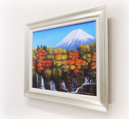 楽天市場】絵画 油絵 富士と滝と紅葉 F30号 （木村由記夫） 送料無料