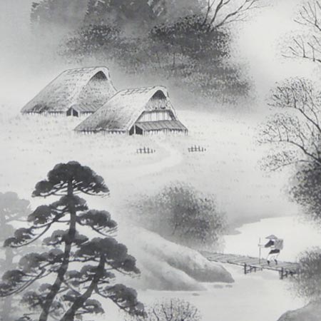 楽天市場】掛け軸 水墨山水 （三浦光陽） （掛軸小物なし） 送料無料