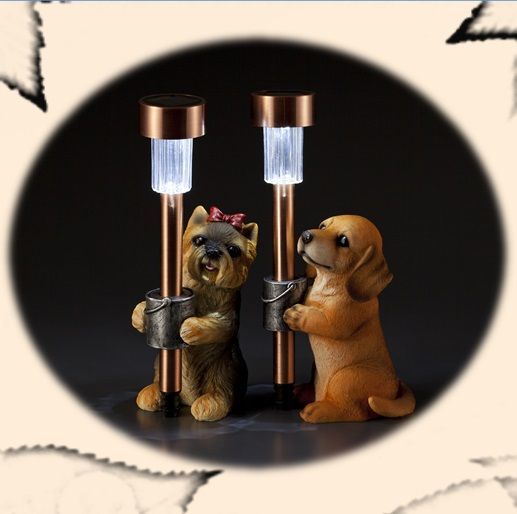 楽天市場】送料無料 子犬付ソーラーライト ダックス茶色 単品
