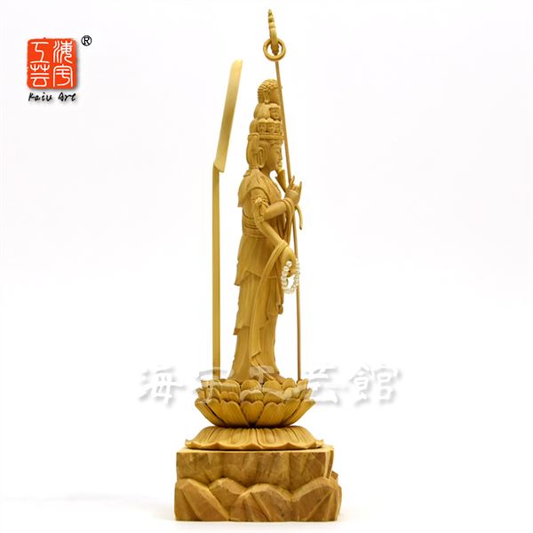 楽天市場】木彫り仏像 柘植【四臂十一面観音菩薩像】 蓮華岩台 立4.0寸