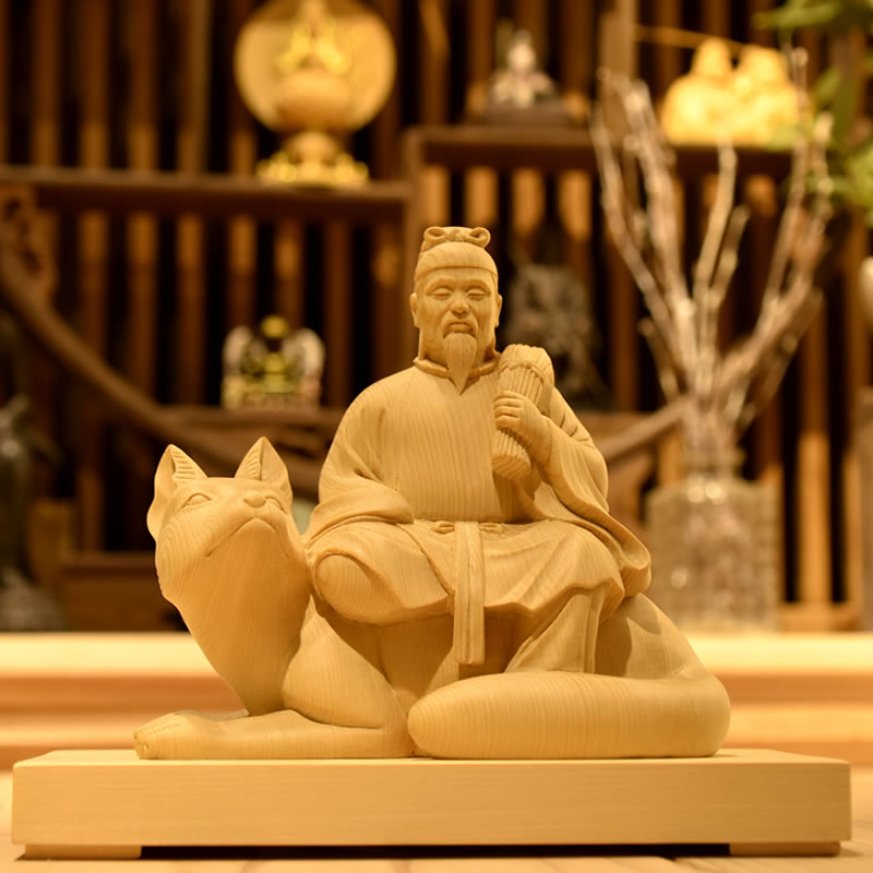 楽天市場】木彫り神像 桧木【稲荷神】 「宇迦之御魂神（うかのみたま