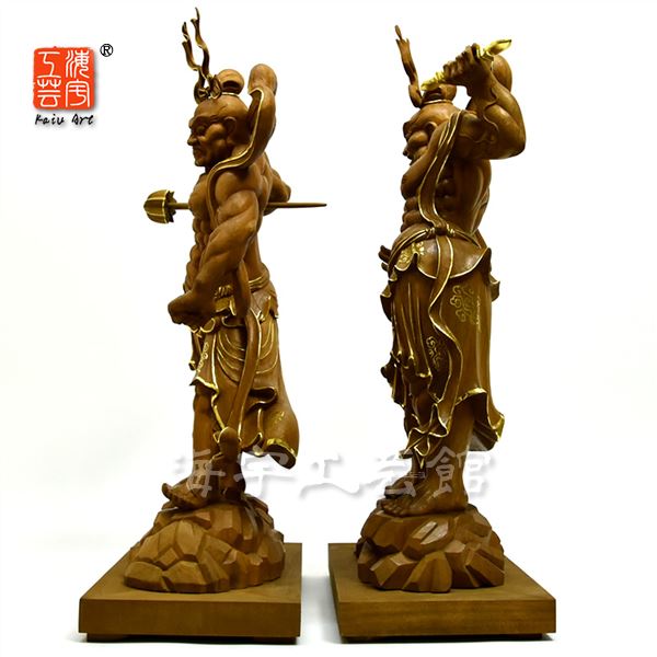 楽天市場】木彫り仏像 楠木【仁王(金剛力士)像セット】 身丈：立1尺2.5