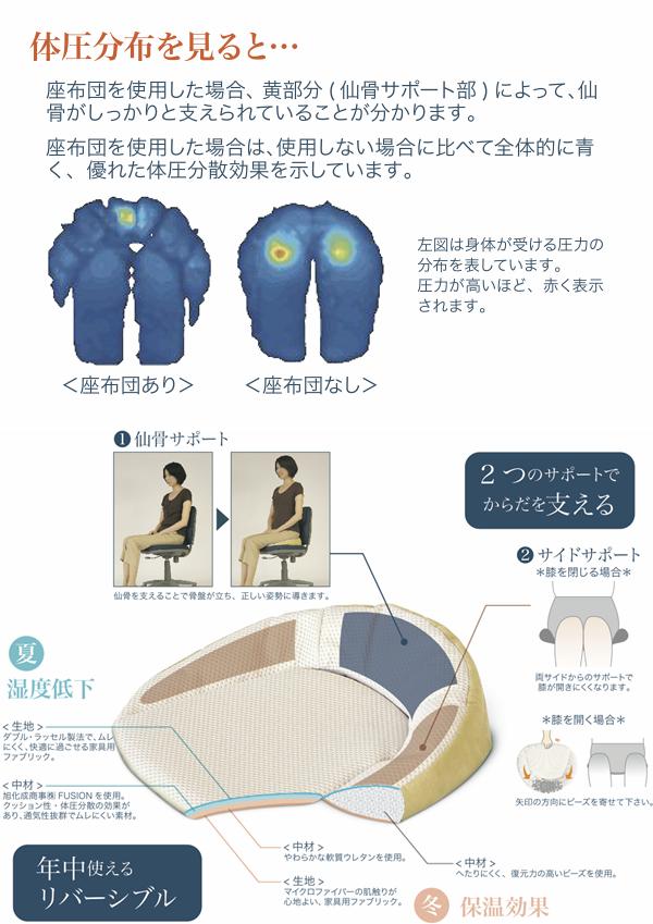 楽天市場】K-SSZ-122 仙骨サポート座布団 ブラウン×モカ【送料無料