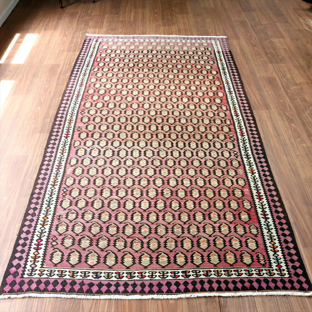 【在庫一掃セール】セネ キリム ウール 280cm×80cm キリム 玄関マット｜イラン・セネ産 105×80cm（品番:k20551）｜手織