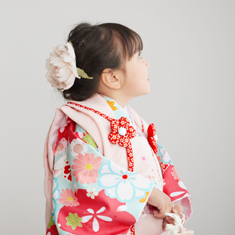 楽天市場】【レンタル】[七五三 着物 3歳 女の子] 三歳 「K100 水色桜