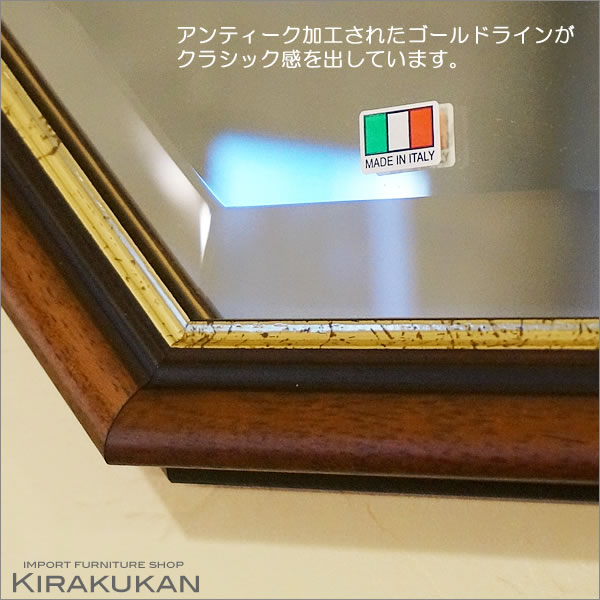 楽天市場】鏡 壁掛け イタリア製 八角ミラー 壁掛け 鏡 八角形 鏡