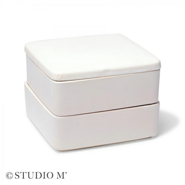 楽天市場】【特典あり】studio m' スタジオエム 白雪 お重 二段重[陶器