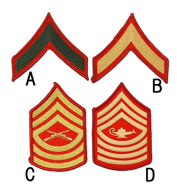 楽天市場】アメリカ海兵隊 USMC レッド 階級章ワッペン 新品 RANK-MRN