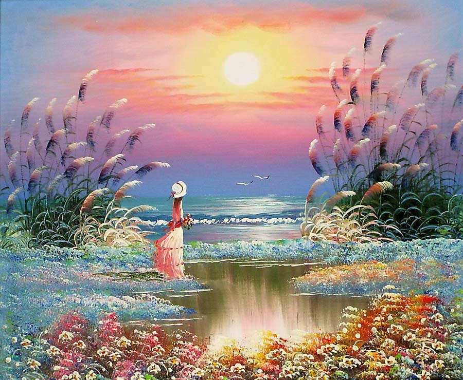 楽天市場】海の絵 絵画 油絵 アートパネル開業祝い 開院祝い「夕暮れを